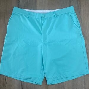 Greg Norman for Tasso Elba Teal Blue Flat Front Shorts